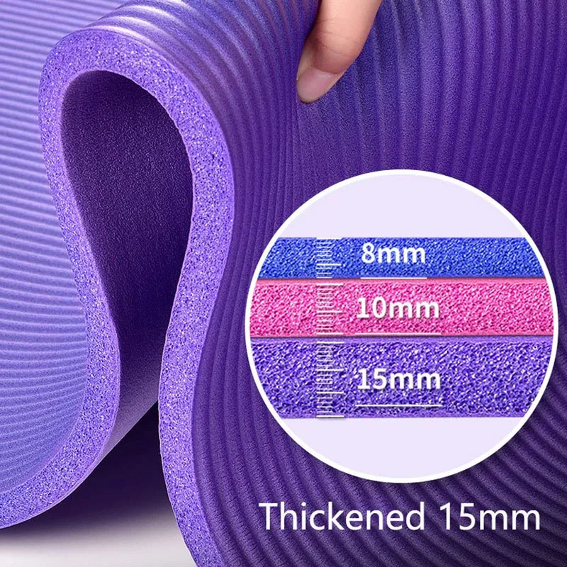 15mm Thick Non-Slip NBR Yoga Mat Fitness Stretching Camping Gymnastics Exercises Mat Bag Strap Sweat Smelless Easy to Carry Mats 15mm Thick Non-Slip NBR Yoga Mat Fitness Stretching Camping Gymnastics Exercises Mat Bag Strap Sweat Smelless Easy to Carry Mats