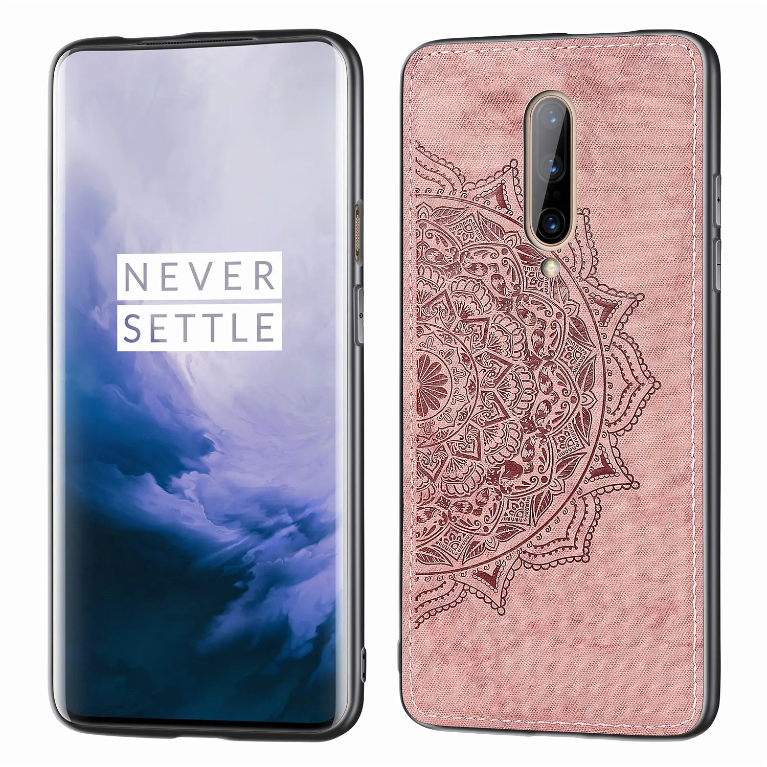 

For One Plus 7 Pro Car Magnetic Mandala Pattern Fabric PC Panel TPU Frame Protection Case For One Plus 7 Pro Smartphone Fundas