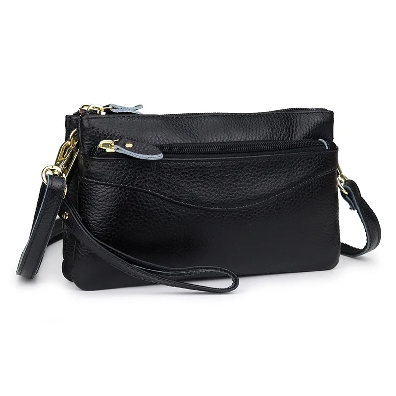 RanHuang New Arrive 2024 Women\'s Genuine Leather Messenger Bags High Quality Cow Leather Clutch Bags Mini Shoulder Bags Red B013