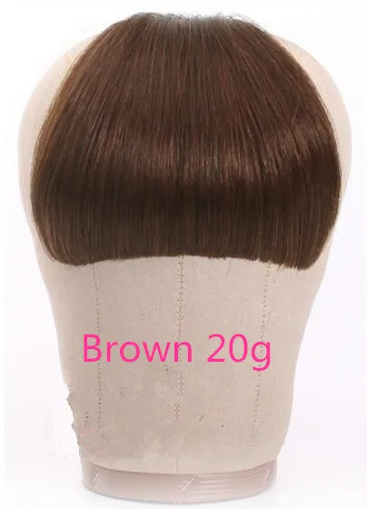 Brown 20g Halo Lady beauty, блонд, человеческие волосы, челка, на заколках, для наращивания, не Реми, на заколках, бахрома, волосы, тупой срез, челка, 613 блонд, аккуратный взрыв - Цвет: Brown 20g