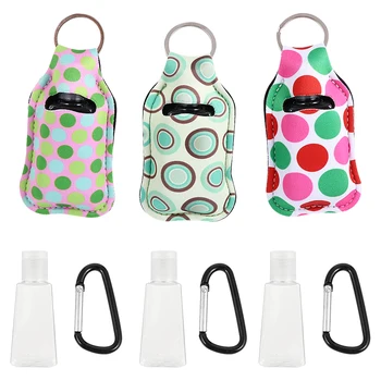 

3 Pcs Lattice Pattern Storage Case Printed Hand Sanitizer Protective Cover Portable Storage Set Hand Container Portable Set
