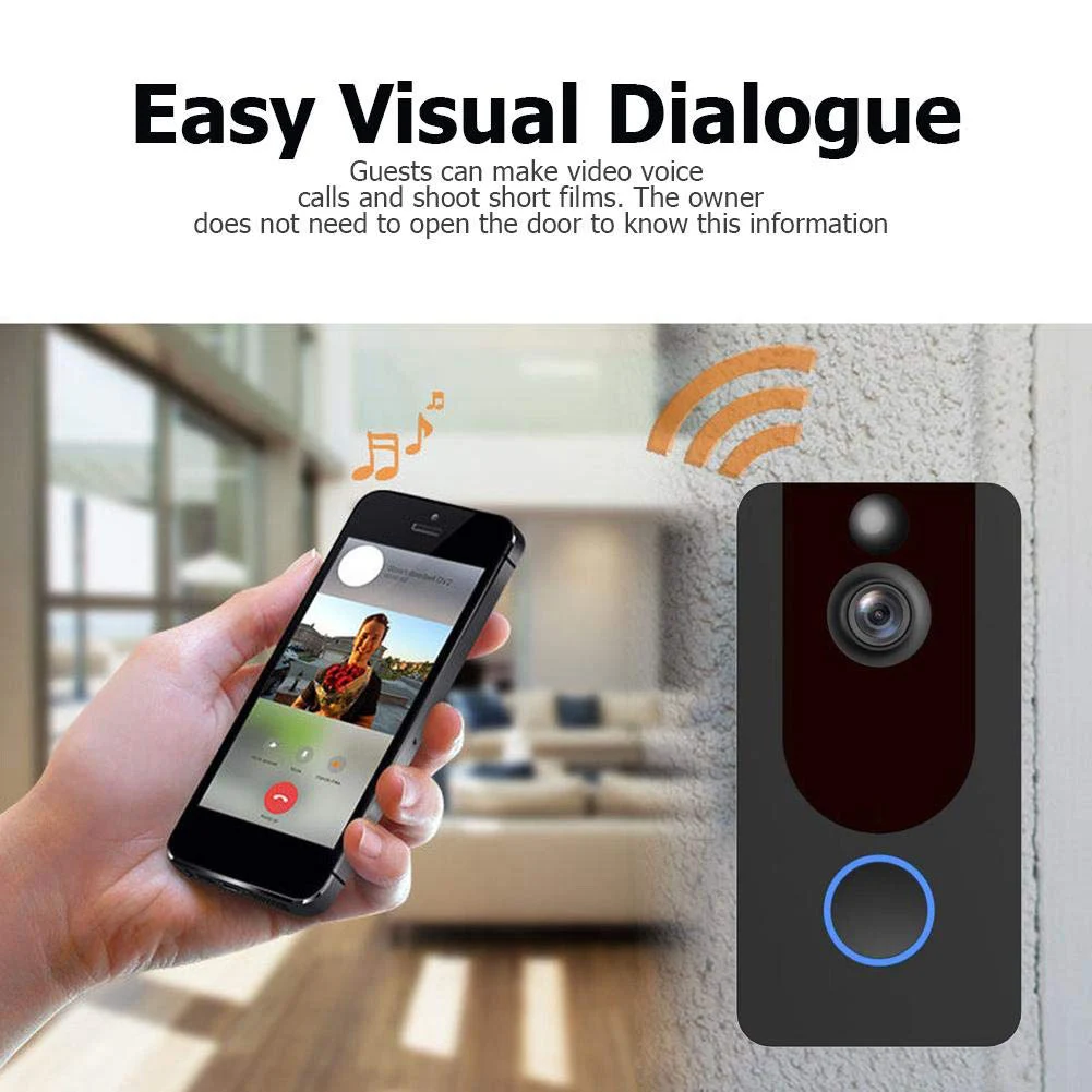 V7 HD 1080P смарт WiFi видео дверной звонок камера визуальный домофон ночное видение IP дверной звонок беспроводная камера безопасности