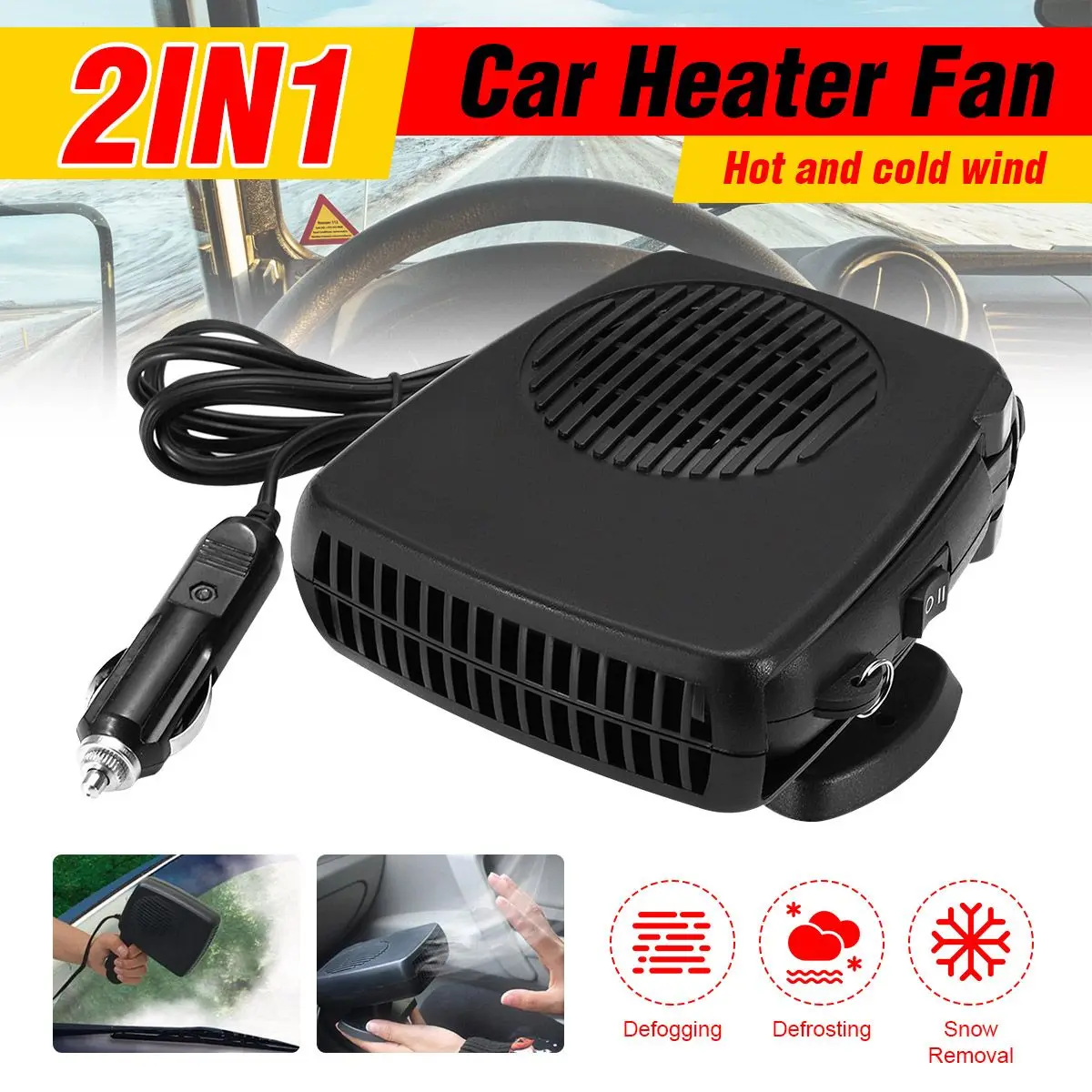 Audew 12V/24V 200W Dual Electric Car Cooler & Heater Defroster