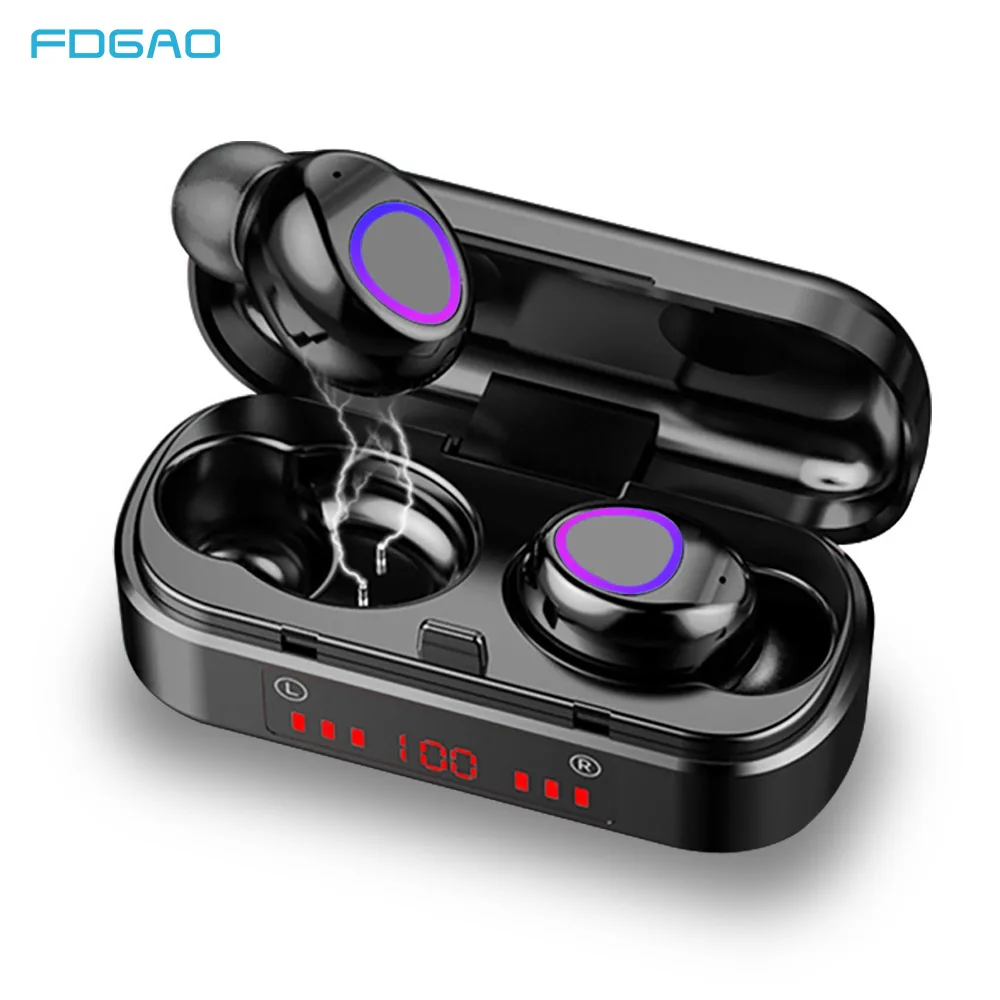 

FDGAO TWS Bluetooth V5.0 Earphones Wireless Headphones With Microphone Charging Box Sports Waterproof Headsets For iOS Android