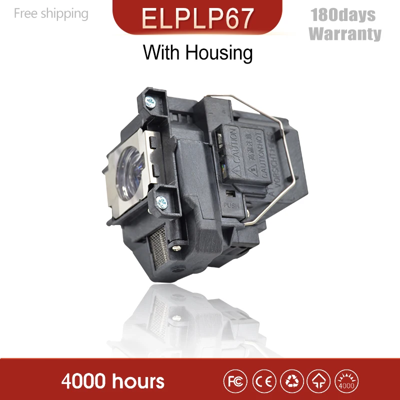 Лампа проектора для ELPLP67 V13H010L67 EH-TW550 / EX3210 EX3212 EX5210 EX7210 H428A H429A с корпусом |