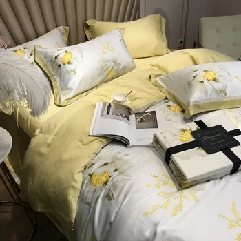 

Continuous System Countryside 80 Branch Tencel Four Paper Set Two-sided Lesser Tencel Quilt Cover Sheet Bed Cover