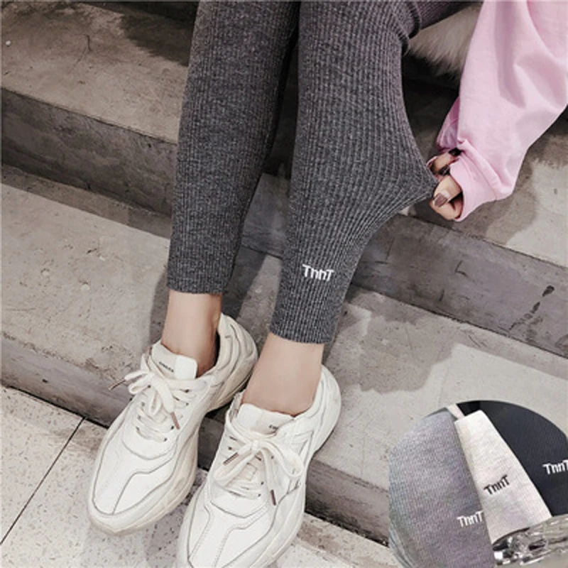 ELIfashion, теплые, женские, плюс, мягкие, бархатные, зимние леггинсы, длина по щиколотку, сохраняющие тепло, с нитью, одноцветные, с высокой талией, женские леггинсы