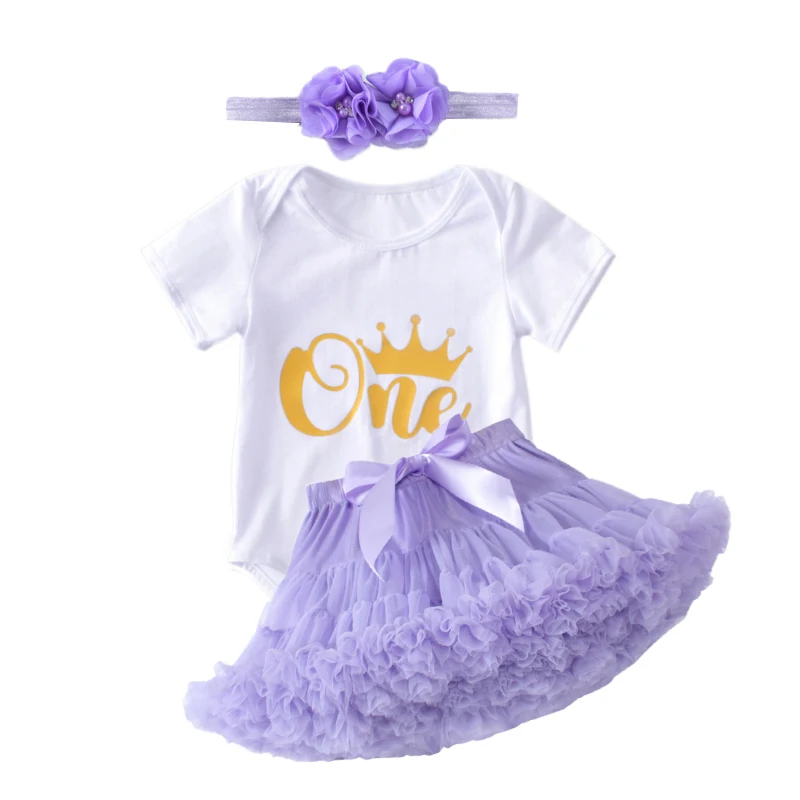 6-24M Baby Mädchen Tutu Kleidung Set Weiß Body Pettiskirt Geburtstag Outfits Infant 1st Party Mit Stirnband Anzug für Baby Mädchen