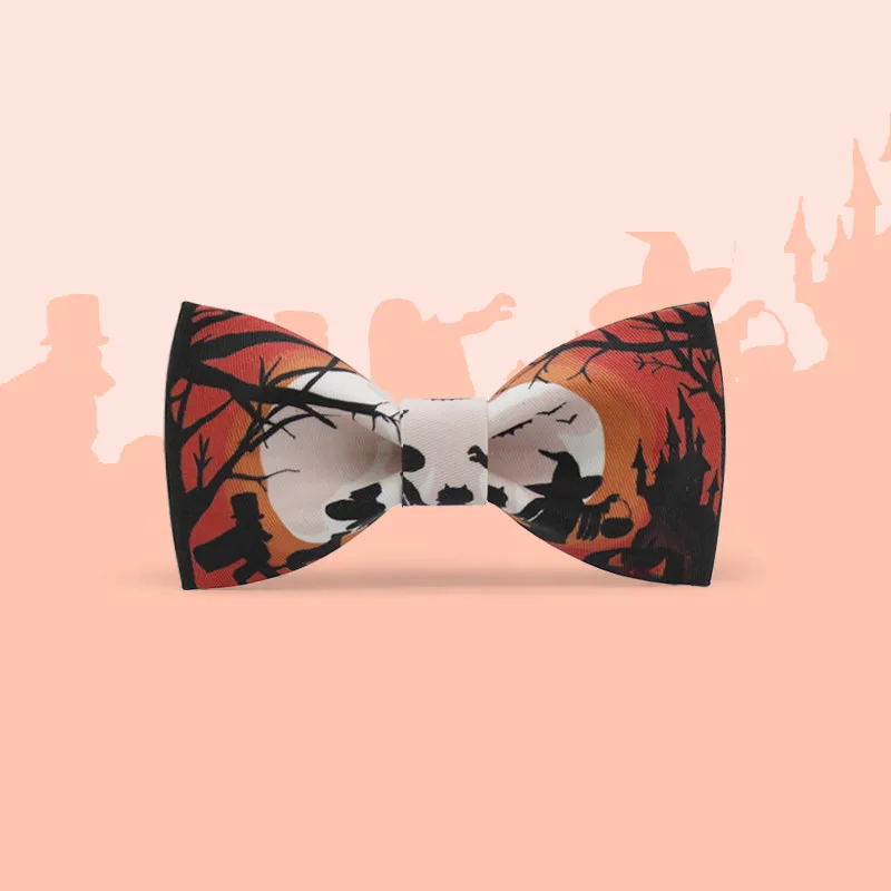 

Halloween Bow Tie Adjustable Size With Gift Box Pumkin Printed Party Ties Christmas Day Gift Branded Design Butterfly Brand
