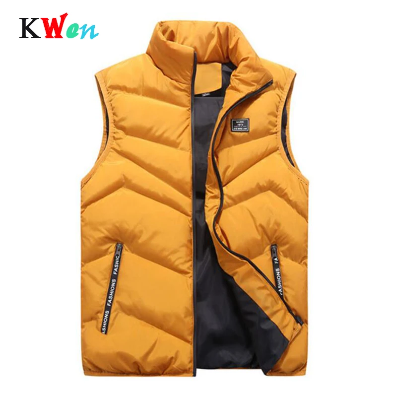 

Vest Men Thick Waistcoat Windbreak Casual Style Quality Solid Slim Fit 2019 Autumn Winter Sleeveless Jacket Brand Clothing M-4XL