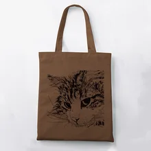 Сумки-тоут с рисунками животных, кошек, высокое качество, цифровой принт, школьные сумки для хранения книг, модные сумки с котенком