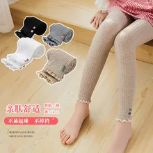 Подштанники, стиль, корейский стиль, цветные хлопковые кружевные штаны-капри на пуговицах для девочек, детские леггинсы для 3-12 лет