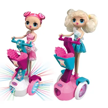 

Doll Accessories Kids Toys Tricycle Doll Playset Universal Rotatable Wheel Lights and Music Function Christmas Gift Tricycle Toy