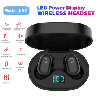 

LED Power Display Bluetooth 5.0 Wireless Earphone Stereo Headphones TWS Headset Mini Earphones For IOS Android