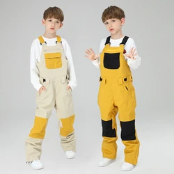 2022 Waterproof Boy Ski Overall Outdoor Snowboard Children Snow Jumpsuit Sport Kids Suspender Pants Windproof Tracksuits Clothes
