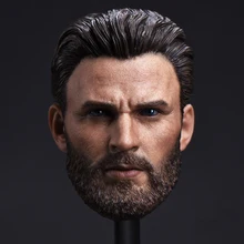 

1/6 Chris Evans Bearded Male Carved Head Sculpt Blue Eyes Model for 12 Inches Action Figure Body