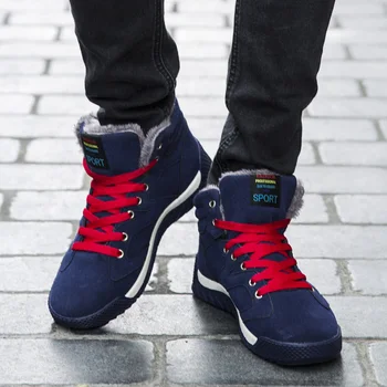

Men Shoes Winter Plush Snow Boots Comfortable Keep Warm Outdoor Trainers Walking Boots Male Sneakers Tenis Masculino