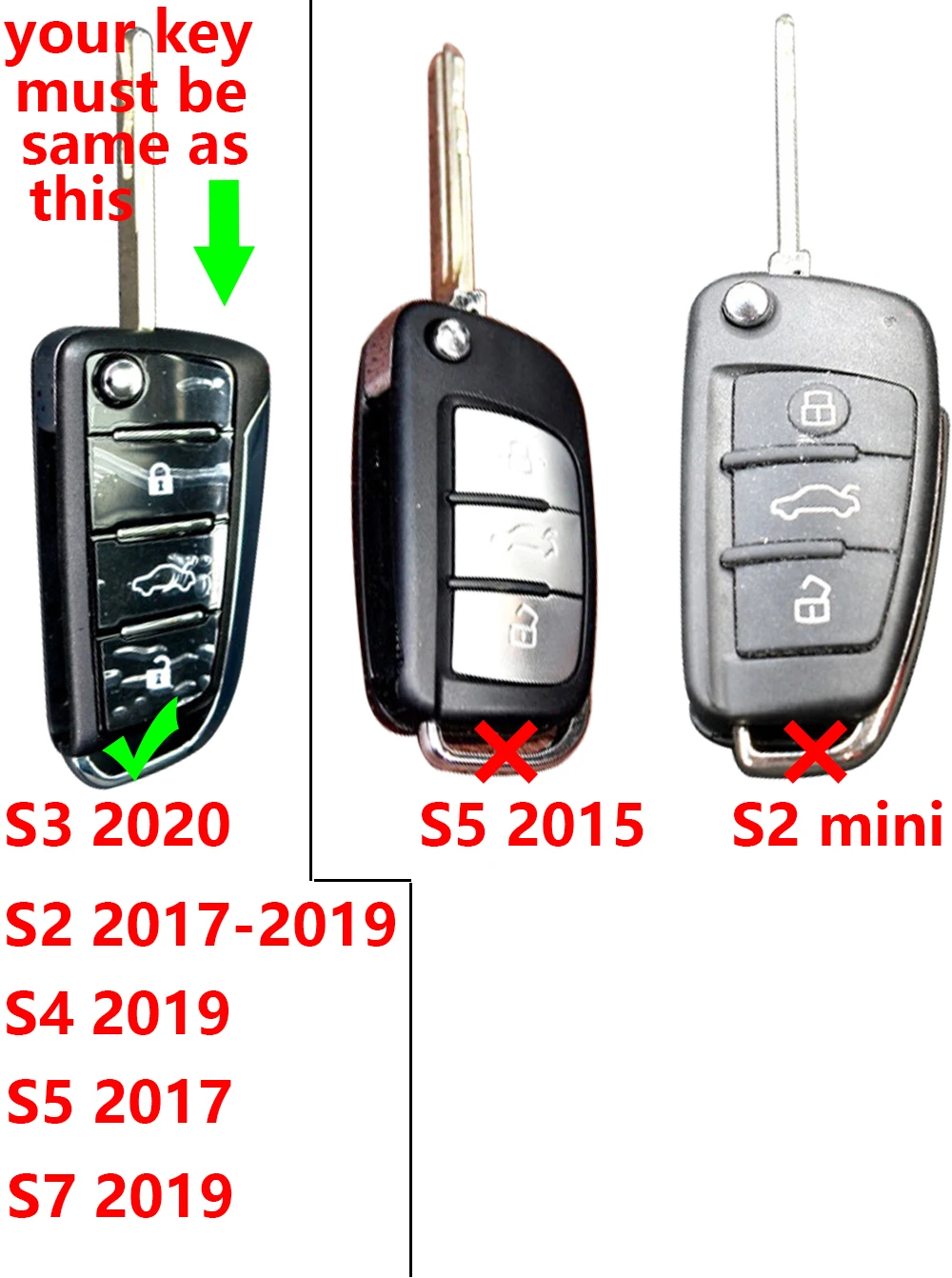 JAC S3 S2 S4 S5 S7 T40 S5 X4 R3 Refine SEI 3 케이스 3 버튼 원격 키 홀더 자동차 키 체인 스킨 용 실리콘 키 커버 보호
