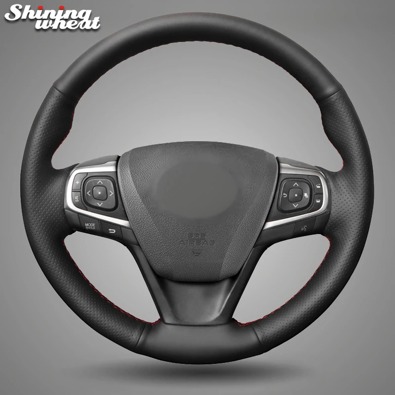 Черная кожа прошитая вручную искусственная для Toyota Camry 2015-2017 Avalon 2013-2018 |
