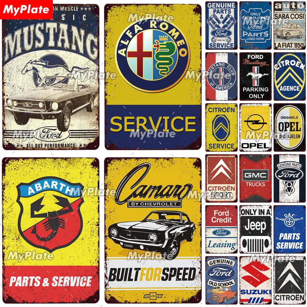 Tin Sign Plate Painting Wall-Decor Cave-Parts Garage Racing-Car-Poster Vintage Plaque