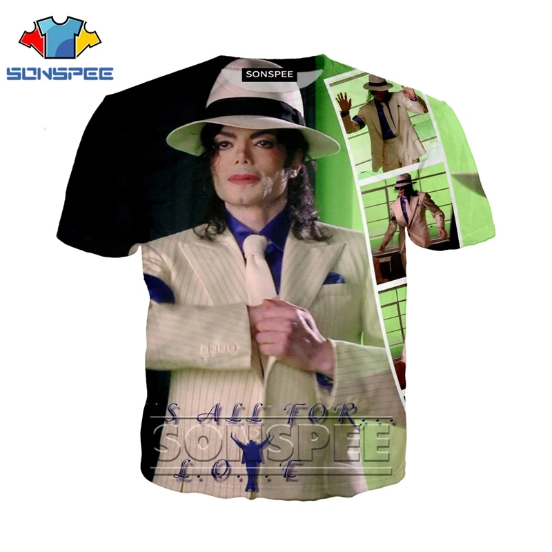 Футболка с 3d принтом в стиле аниме, футболка с Майклом Джексоном для ...