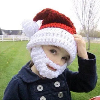 

Baby Santa Hat Santa Claus Beard Hat Crochet hat Children's Beanie Caps Christmas Gift Idea Bearded Beanie Photography Props