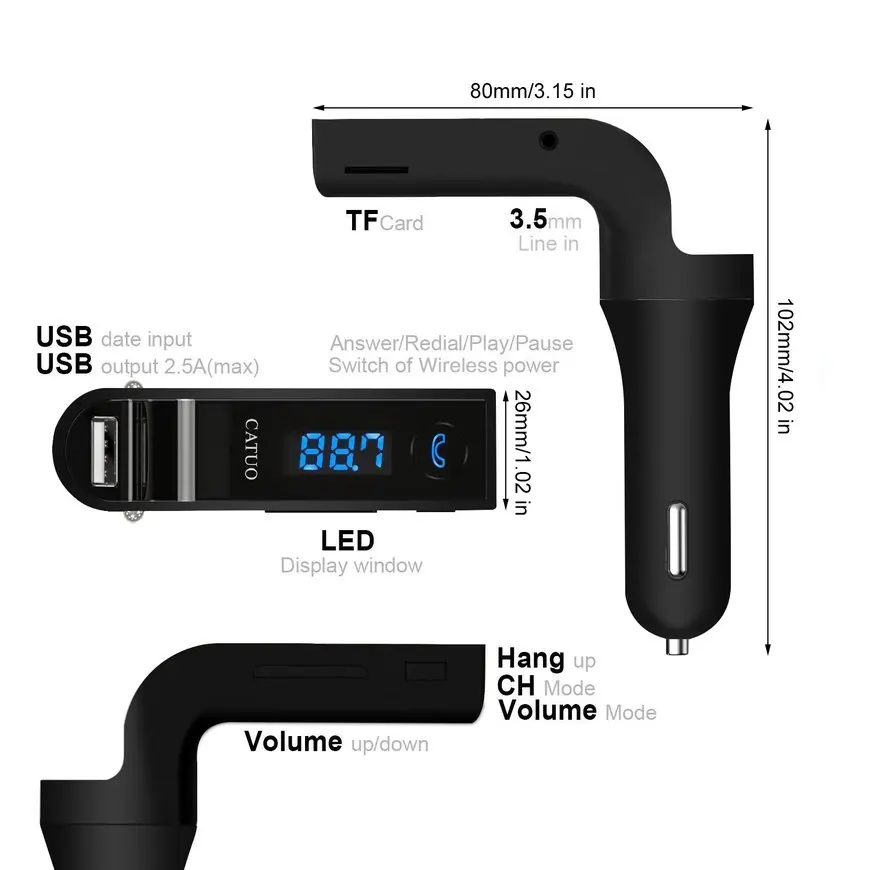 G7 беспроводной Bluetooth fm-передатчик с Hands-free USB Автомобильное зарядное устройство MP3-плеер lcd Автомобильный музыкальный плеер автомобильные аксессуары