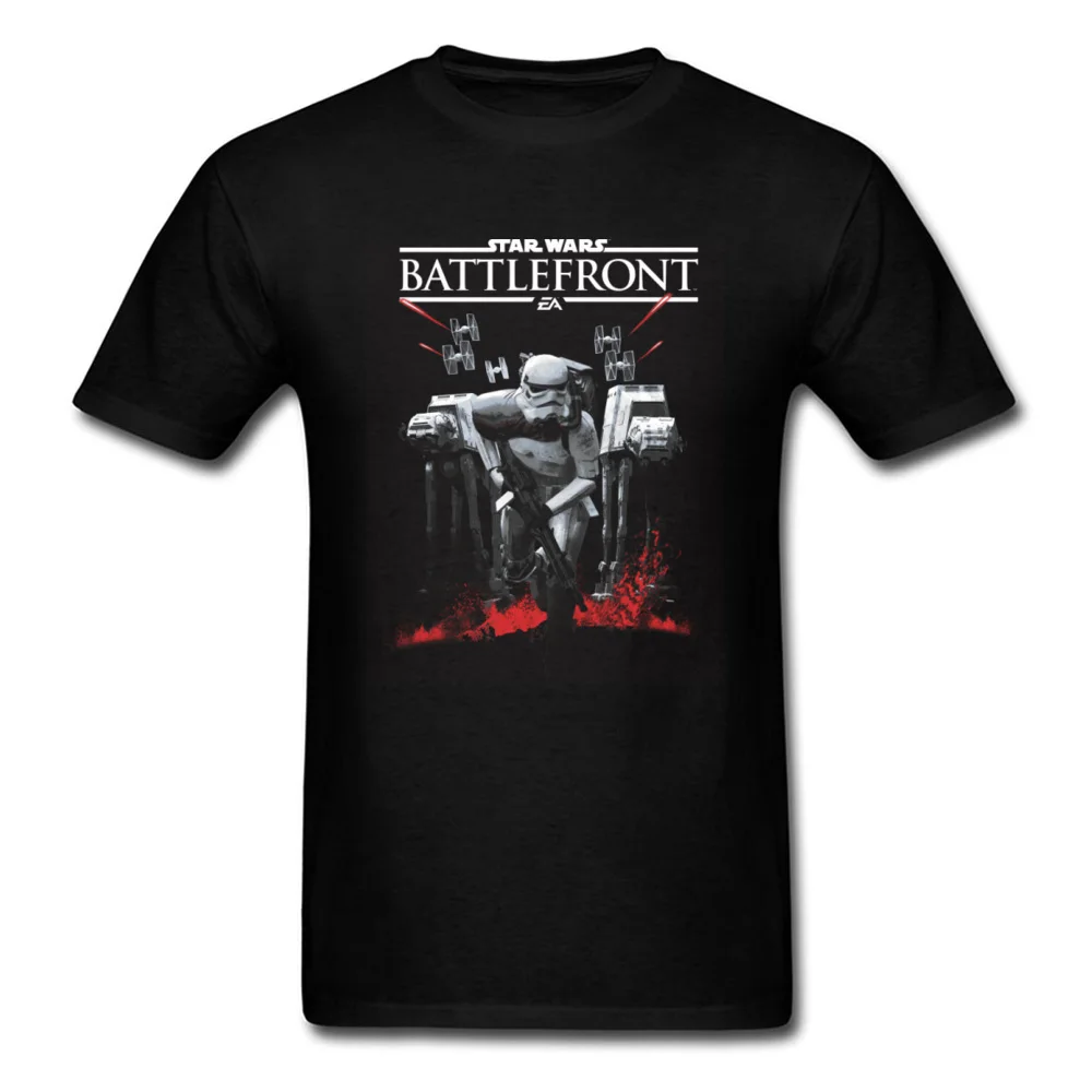 

Star Wars Battlefront Stormtrooper Charge Cool Tshirts Moive Game Starwars Printed T-Shirt Last Jedi Yoda O-Neck Cotton Men's