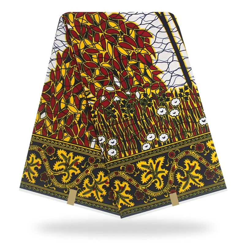 Африканская вощеная ткань принтом для платьев Анкара ткань Настоящая Африканская ткань с восковой печатью ткань африканская ткань с принтом - Цвет: YJ751114C25