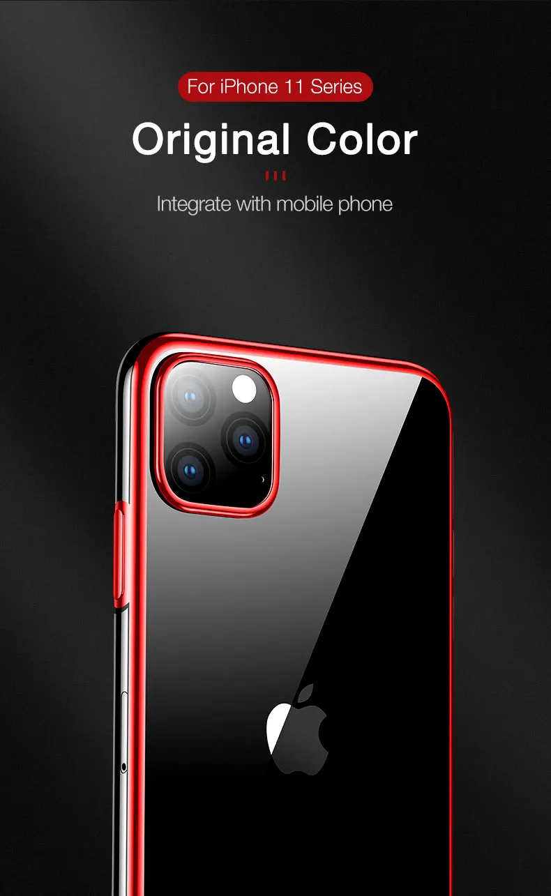 Роскошный чехол Cafele с покрытием для iPhone 11 Pro Max, мягкий прозрачный чехол для телефона из ТПУ для iPhone 11 pro max, ультратонкая задняя крышка