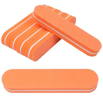 

20pcs Mini Nail File Sponge Gel Polish Buffer Block Sanding Orange Form Washable Nail Files Double Sided Pedicure Manicure Tools