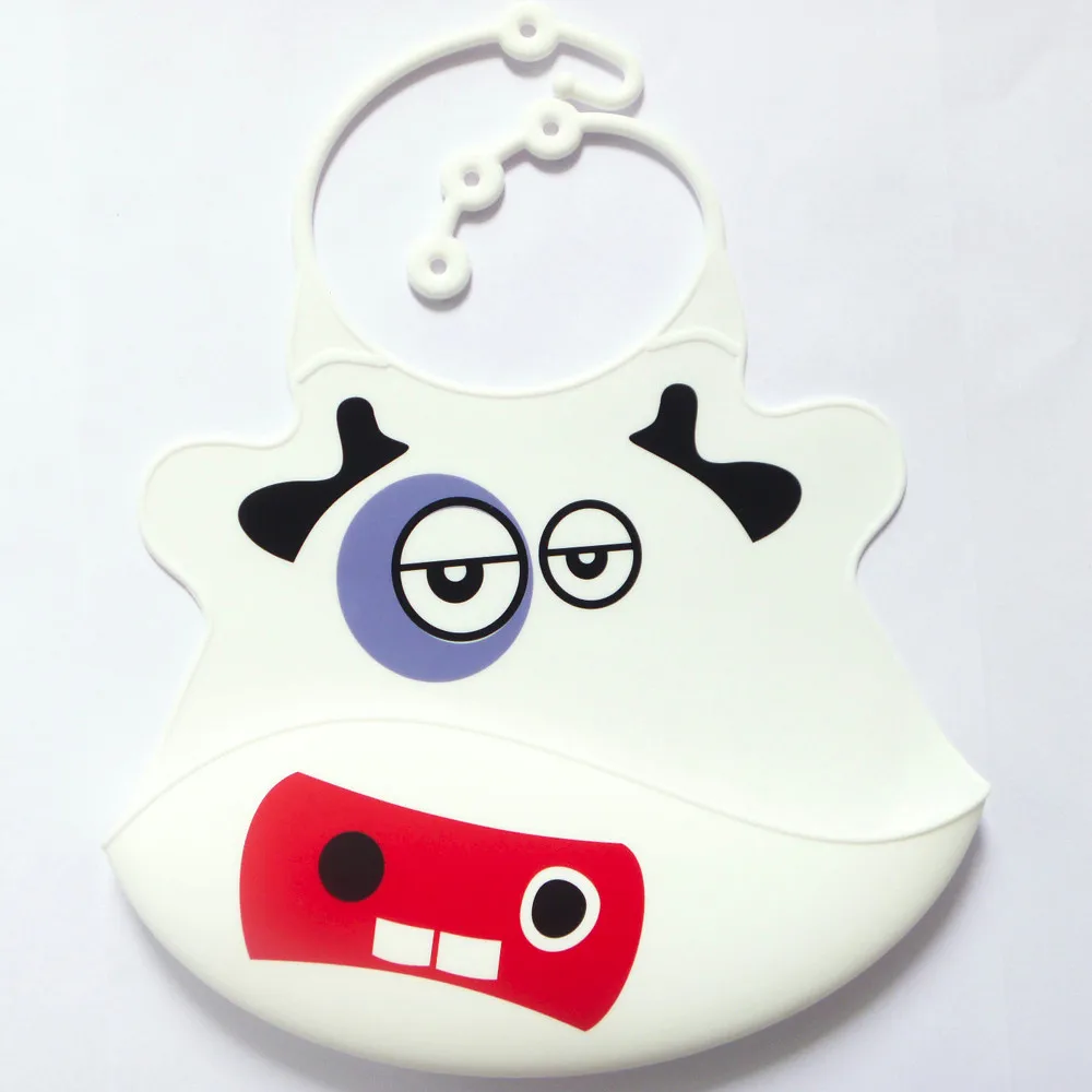  2020 Baby Bibs Baby waterproof bib white Silicone Waterproof Bib with Pockets Baby Newborn Cartoon Aprons Silicone saliva bib
