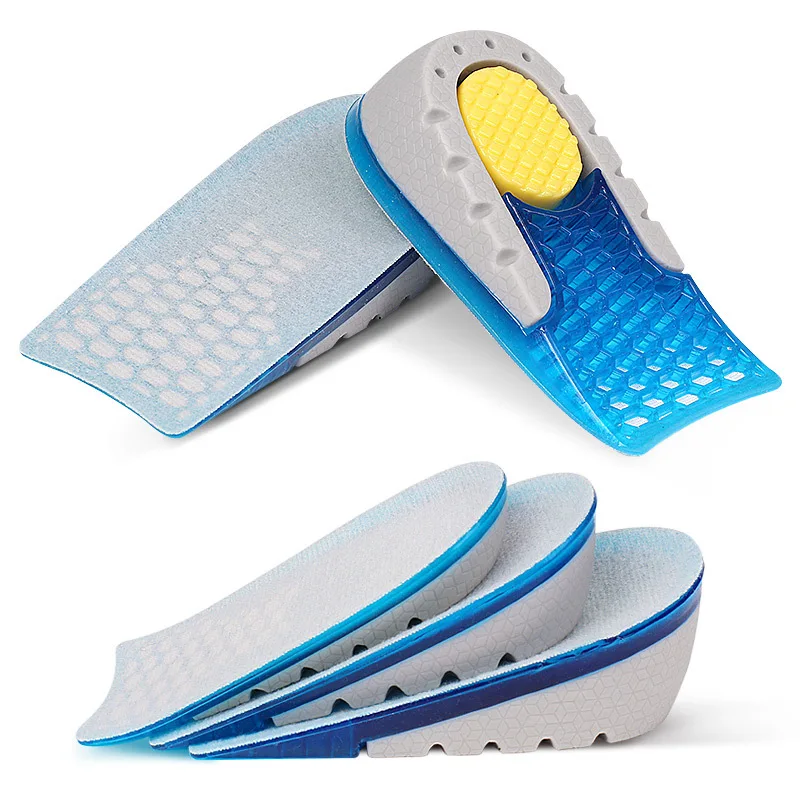 Height Increase Insole TPE Silicone Gel Heighten Lift Half Shoes Pad For Men Women Soft Comfort Inner Growing Heel Sole