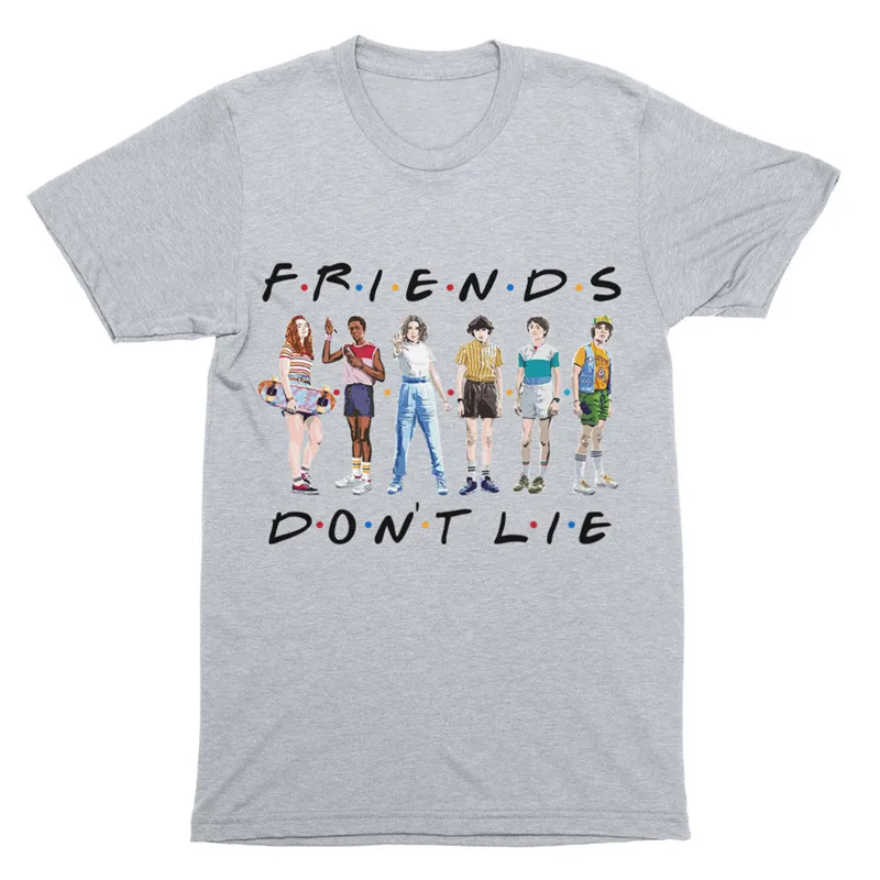 Женская футболка с принтом «Stranger Things Friends Don't Lie Letter 6 человек»