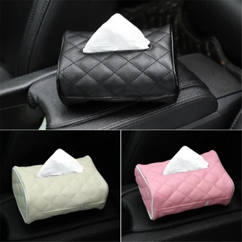 

Leather Car Tissue Box Cover Paper Towel Pumping Paper Bag Napkin Dispenser Storage Bag Bathroom Paper Holder Case Container