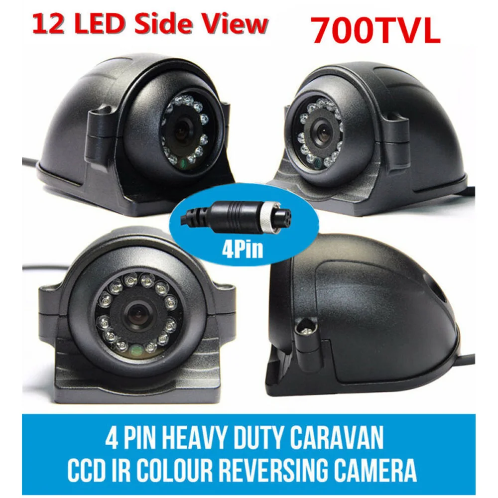 

For Truck Bus 12V-24V HD 7070 Mirror Waterproof 4 Pin IR 12 LED Side View Camera