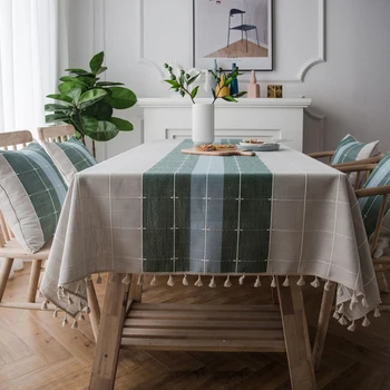 

Table Cover Tablecloth Decoration Simple Modern Microwave Oven Square With Tassel For Table, Desk, Computer Table