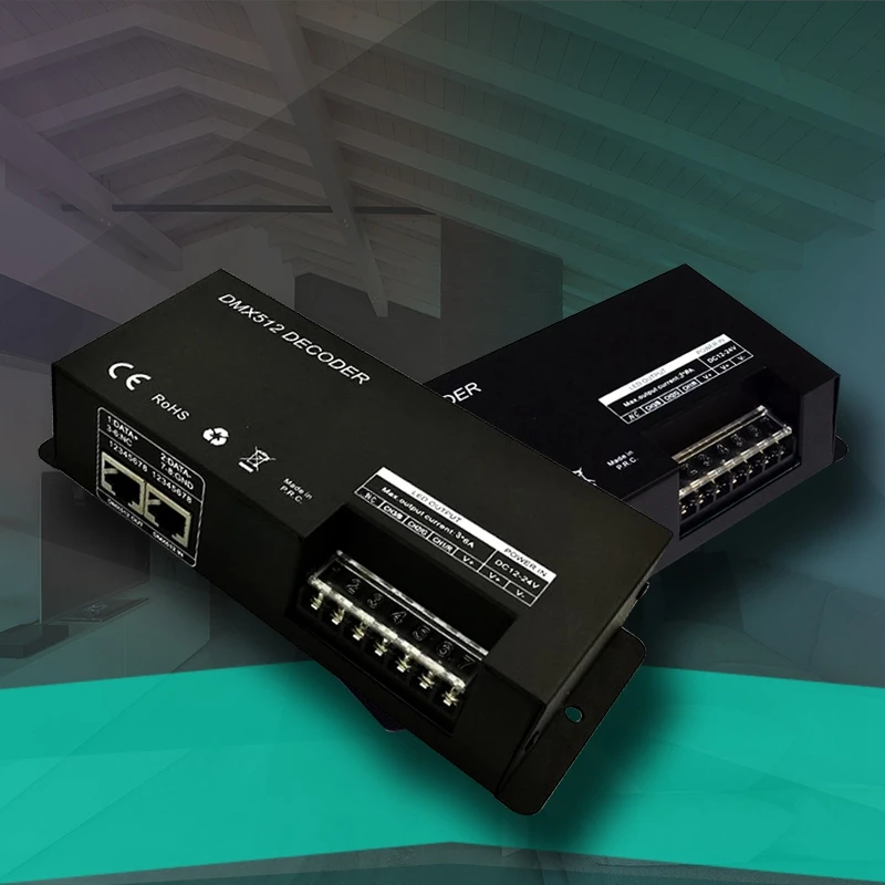 3Ch Dc12-24V Rgbw Dmx 512 декодер Led контроллер, Rgb Led Dmx512 декодер 3 Channelx8A для прокладки СИД светильник