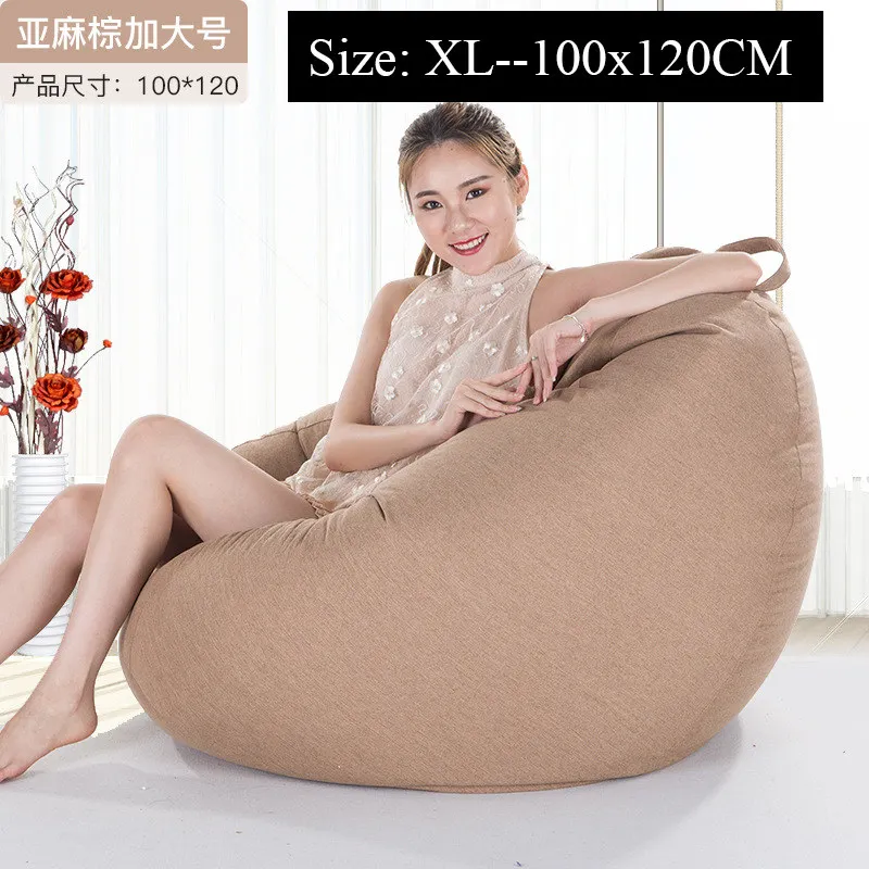 Bean Bag чехол для дивана без наполнителя, спальня, гостиная, диван-кровать, ленивый, Повседневный, татами, Beanbag, кресло, чехол для дивана, Puff Line, ткань - Цвет: XL