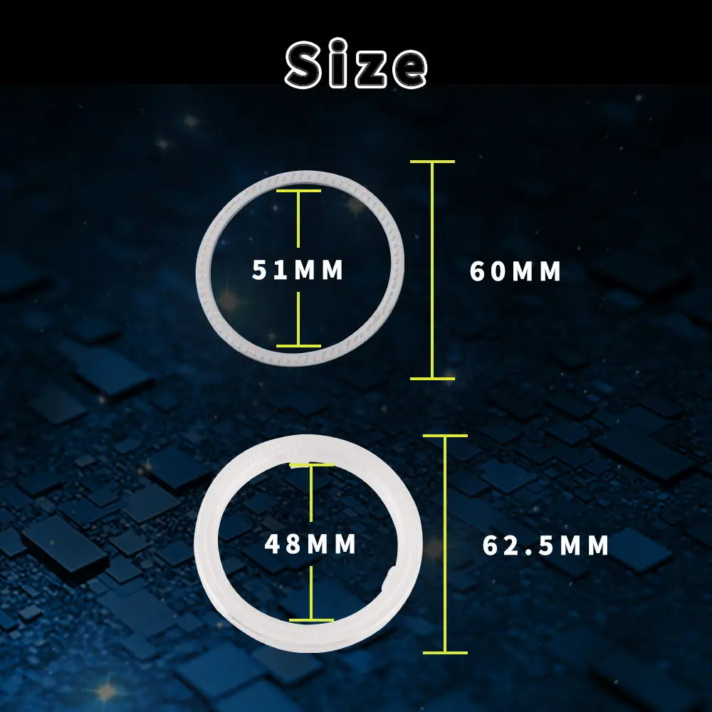 60mm Ангельские глазки Bluetooth приложение управление RGB Halo кольца COB 60-70-80-90-95-100-110-120mm ПВХ оболочка Led авто сигнал вождения фары - Цвет: 60mm