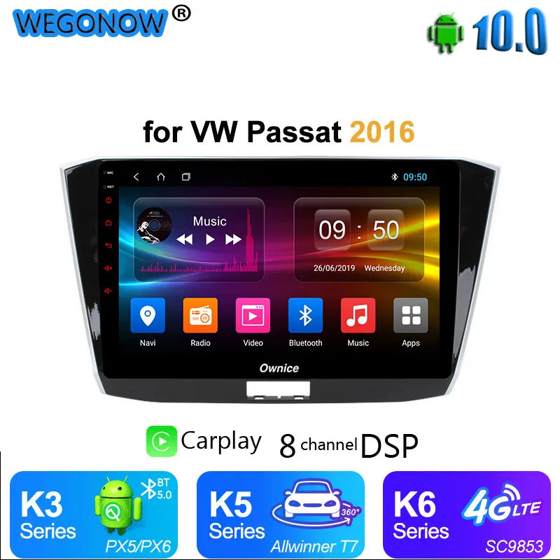Ownice Carplay DSP андроид 10 8 Core радио автомобиль DVR DVD плеер gps для Volkswagen Passat 2013 2016 2G