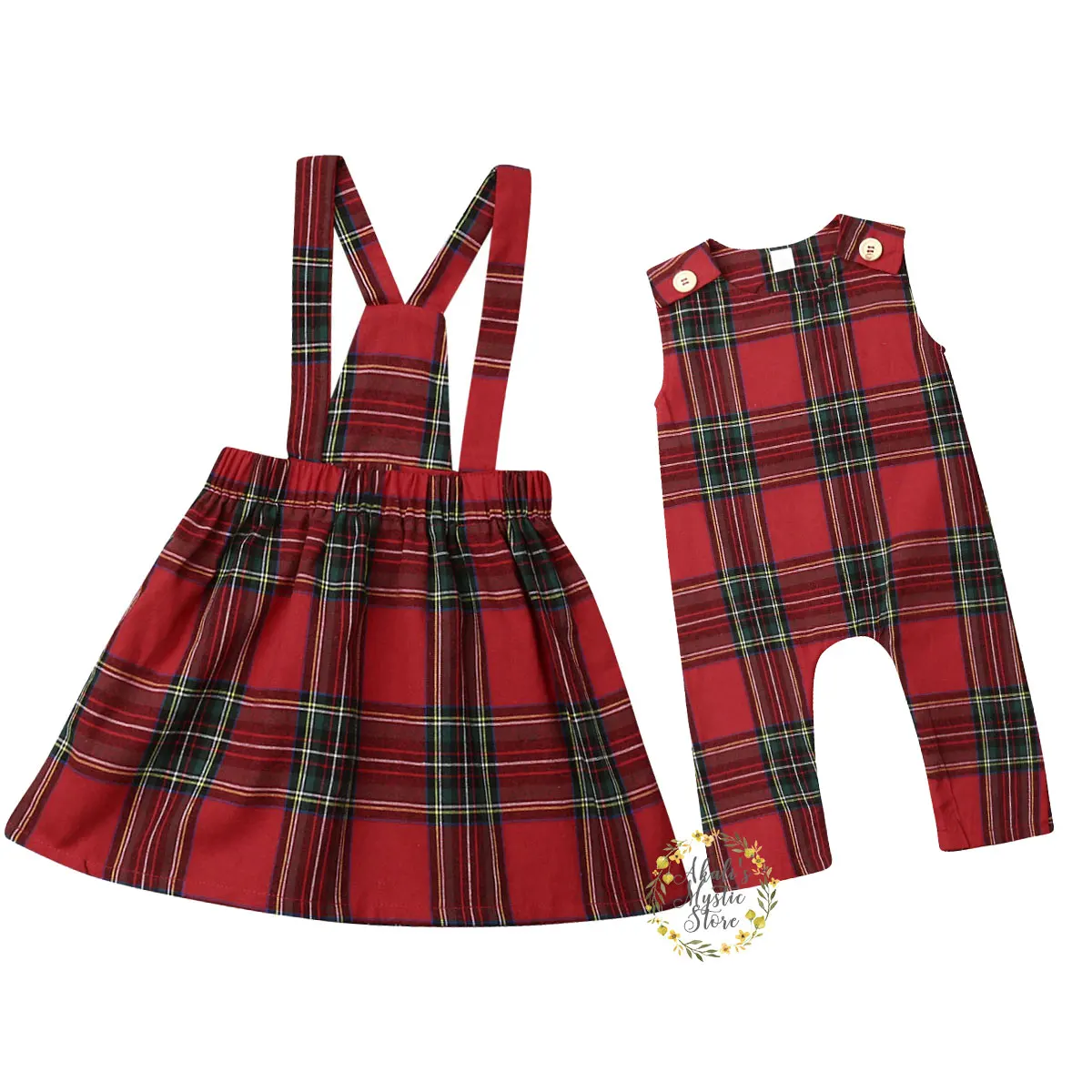 Рождественская Одежда для маленьких девочек детские красные клетчатые юбки с оборками комбинезоны для новорожденных девочек Рождественские костюмы для девочек
