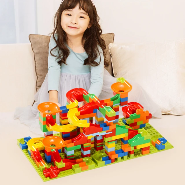 Marble Run Maze Ball Small Particles Assembled Building Blocks Toys For Children Educational Toys To Give Girls Boys Gifts Set 2