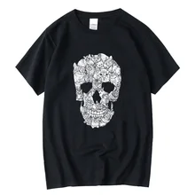

XIN YI Men's t-shirt High quality 100% cotton Funny cat skulls printing casual loose cool tshirt o-neck t-shirt male tees tops