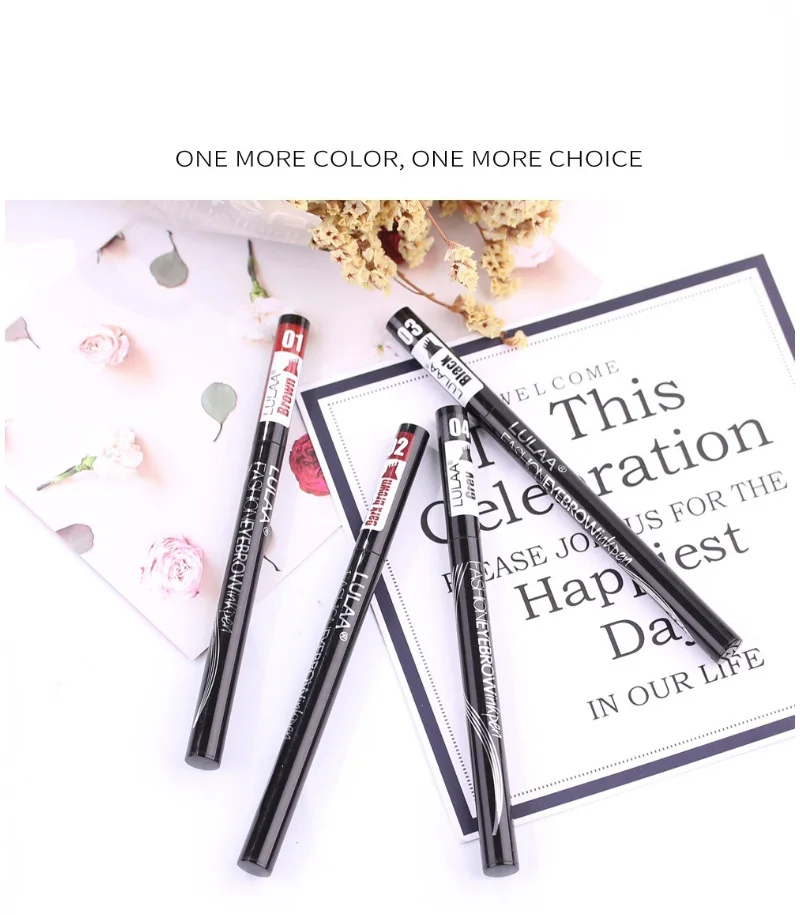 6 Color Microblading Eyebrow Pencil Waterproof Fork Tip Tattoo Pen Tinted Fine Sketch Eye Brow Pencils Long Lasting Eyebrows