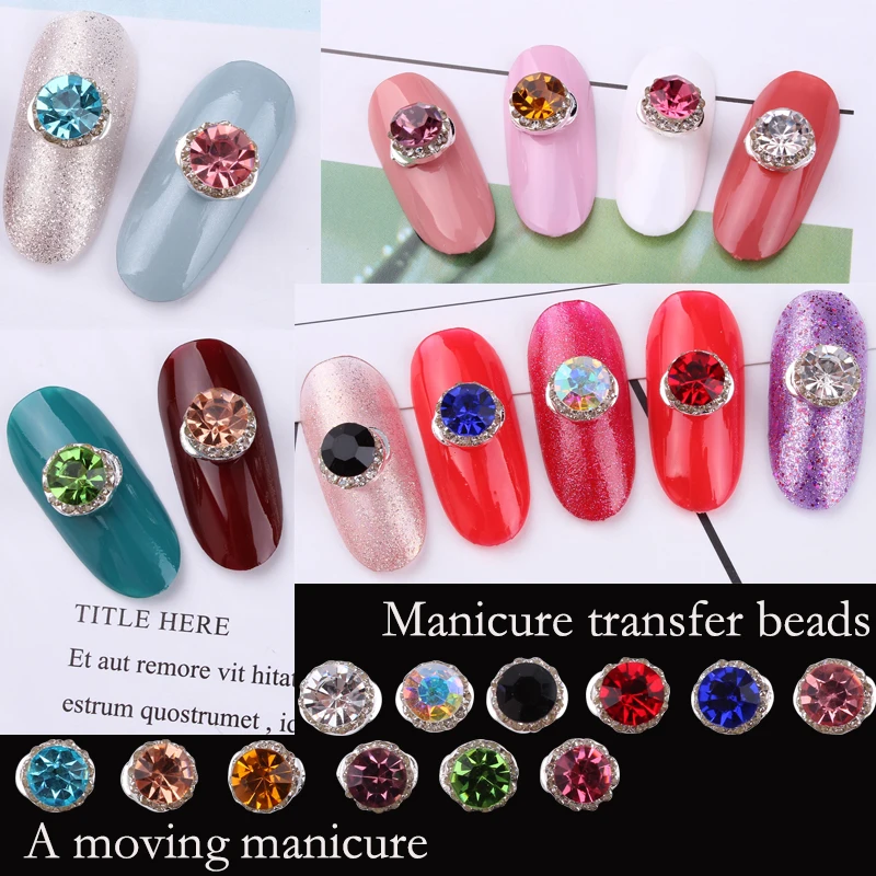 

100pcs/lot Nail Spinner Rhinestones Round Crystal Diamond Gems Flateback Nail Colorful Jewelry Nail Spinner Charms JC561-572