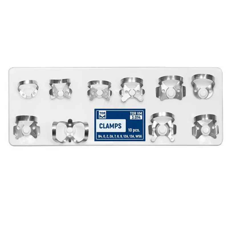 10 Pcs Set of Rubber Dam Clamps - 9 0 B4 2 2A 7 8 W56 12A 13A for TOR VM Dental Materials Dentist Parts | Красота и здоровье