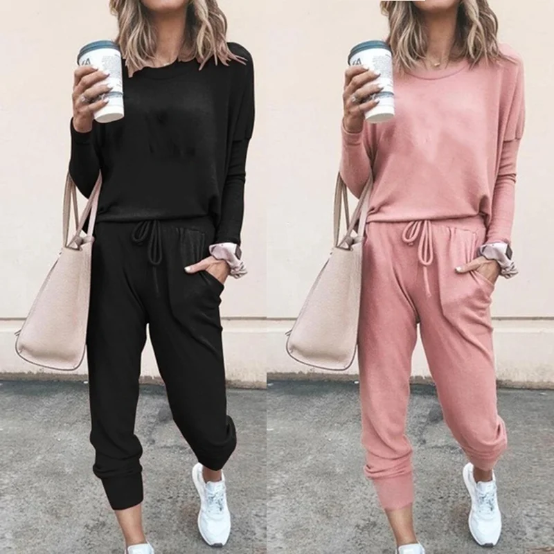 New Fashion Women Tracksuit Casual Long Sleeve Hoodies and Pants Tracksuit Printed Jogging Suits