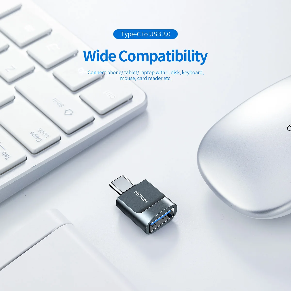 ROCK usb type C OTG адаптер для Macbook Xiaomi Redmi samsung huawei USB AF to type-c 3,0 адаптер зарядное устройство кабель для передачи данных конвертер