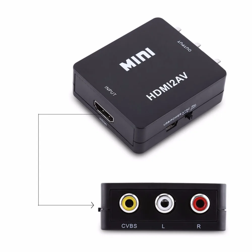 Цифровой HDMI к RCA композитный видео аудио AV адаптер CVBS конвертер 720 p/1080 p мини